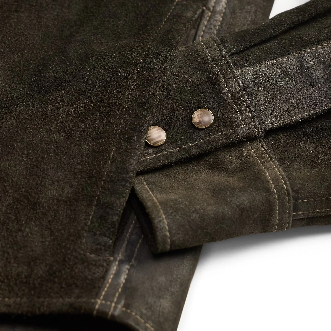 RRL By Ralph Lauren Suede Western Shirt Jacket Vintage Black - Image 5