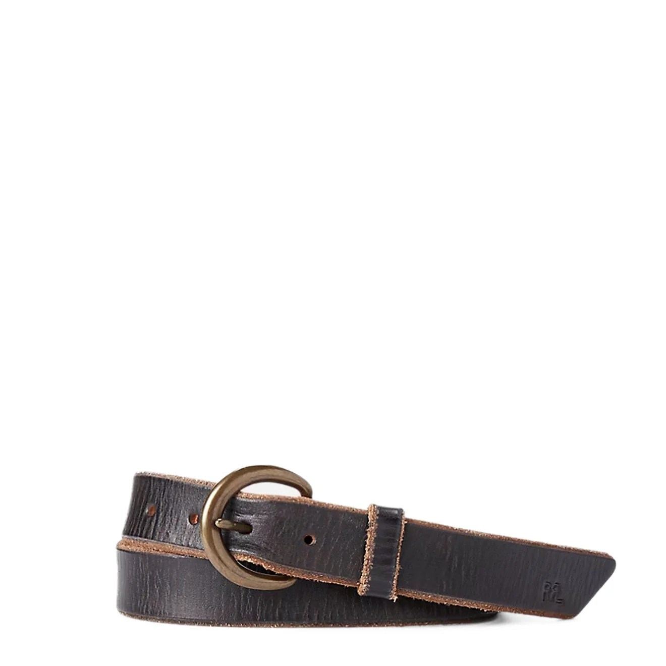 RRL By Ralph Lauren Tumbled Leather Belt Brown