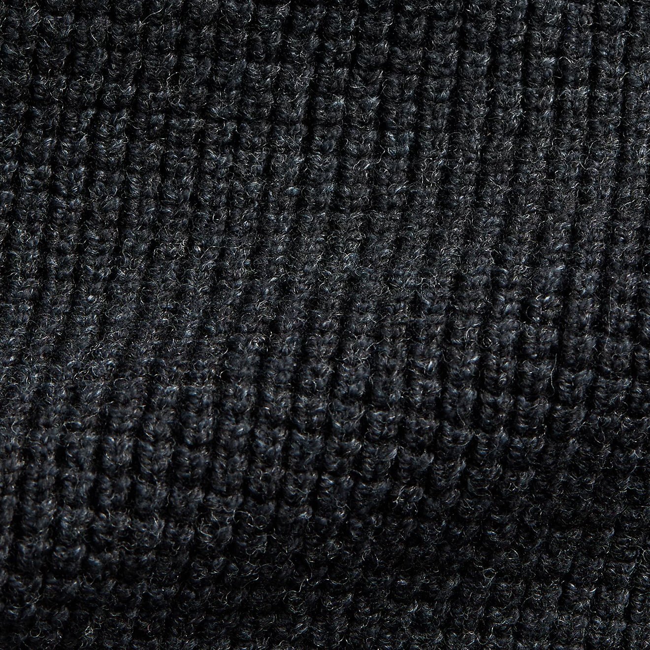 RRL by Ralph Lauren Waffle-Knit Cotton-Wool Jumper Black Heather - Image 3