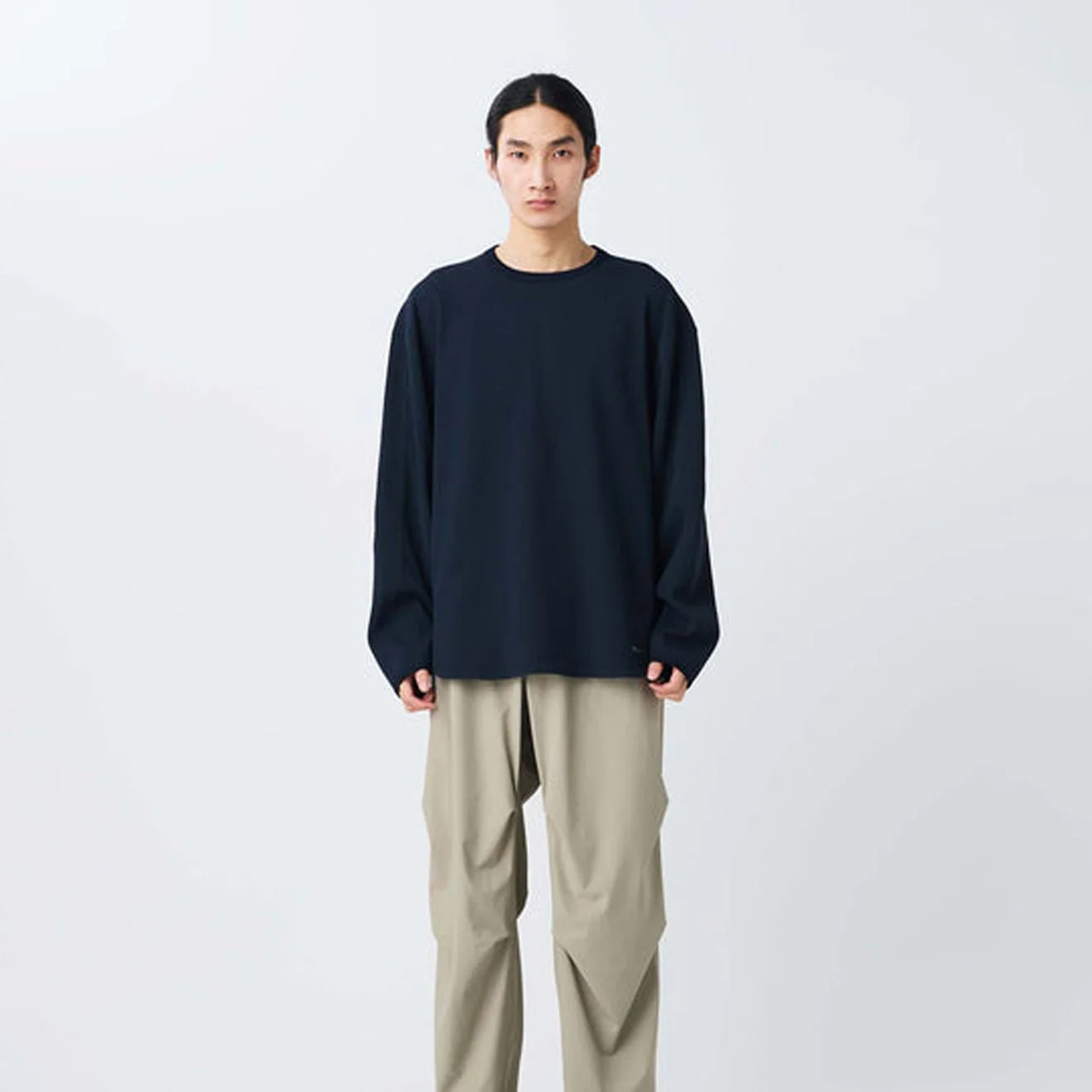 Snow Peak Dry Waffle L/S T-Shirt Dark Navy - Image 2