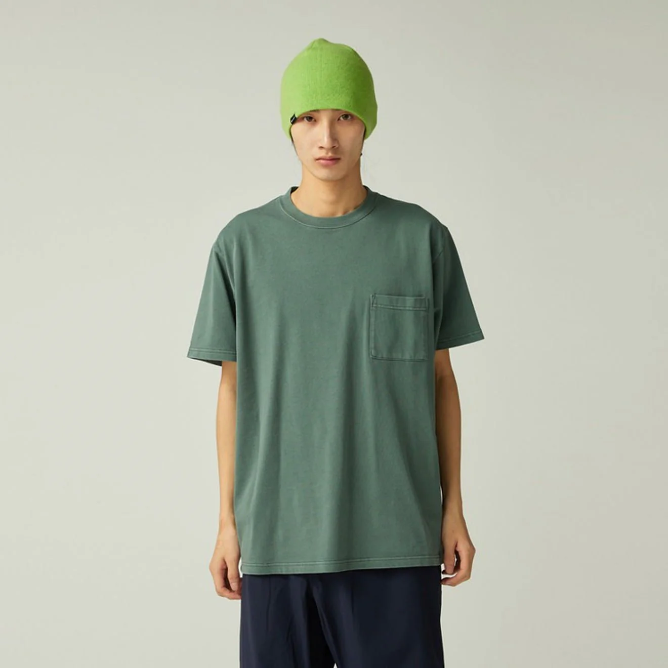 Snow Peak Garment Dyed T-Shirt Dark Green - Image 3