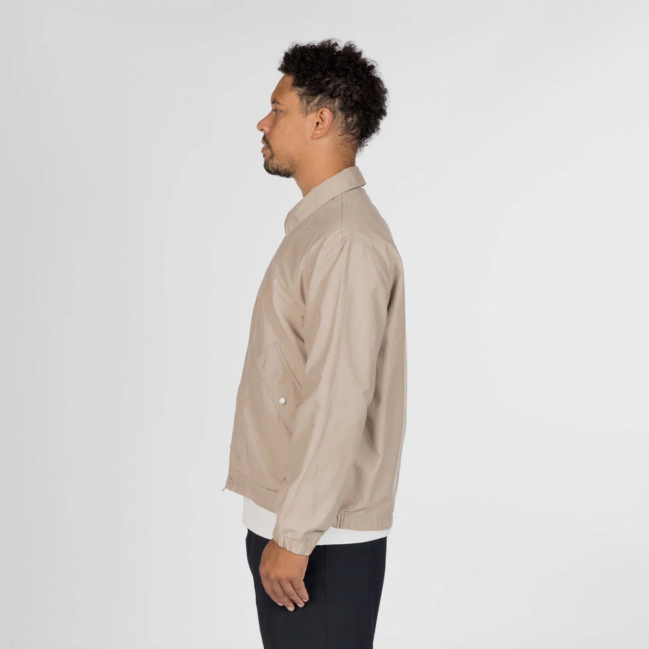 Snow Peak Light Dobby Cloth Harrington Jacket Greige - Image 3