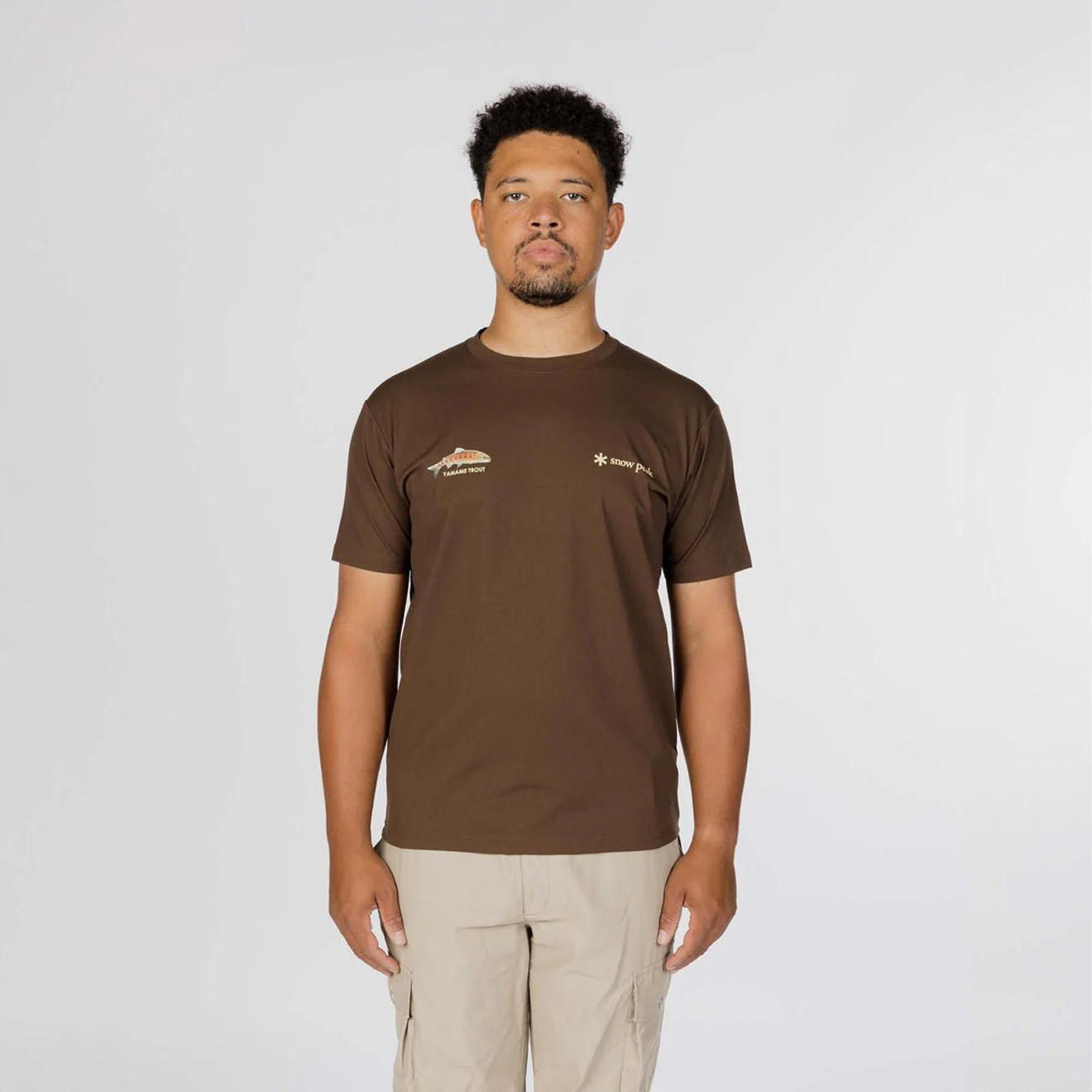Snow Peak Northland Trout Dry T-Shirt Brown - Image 3