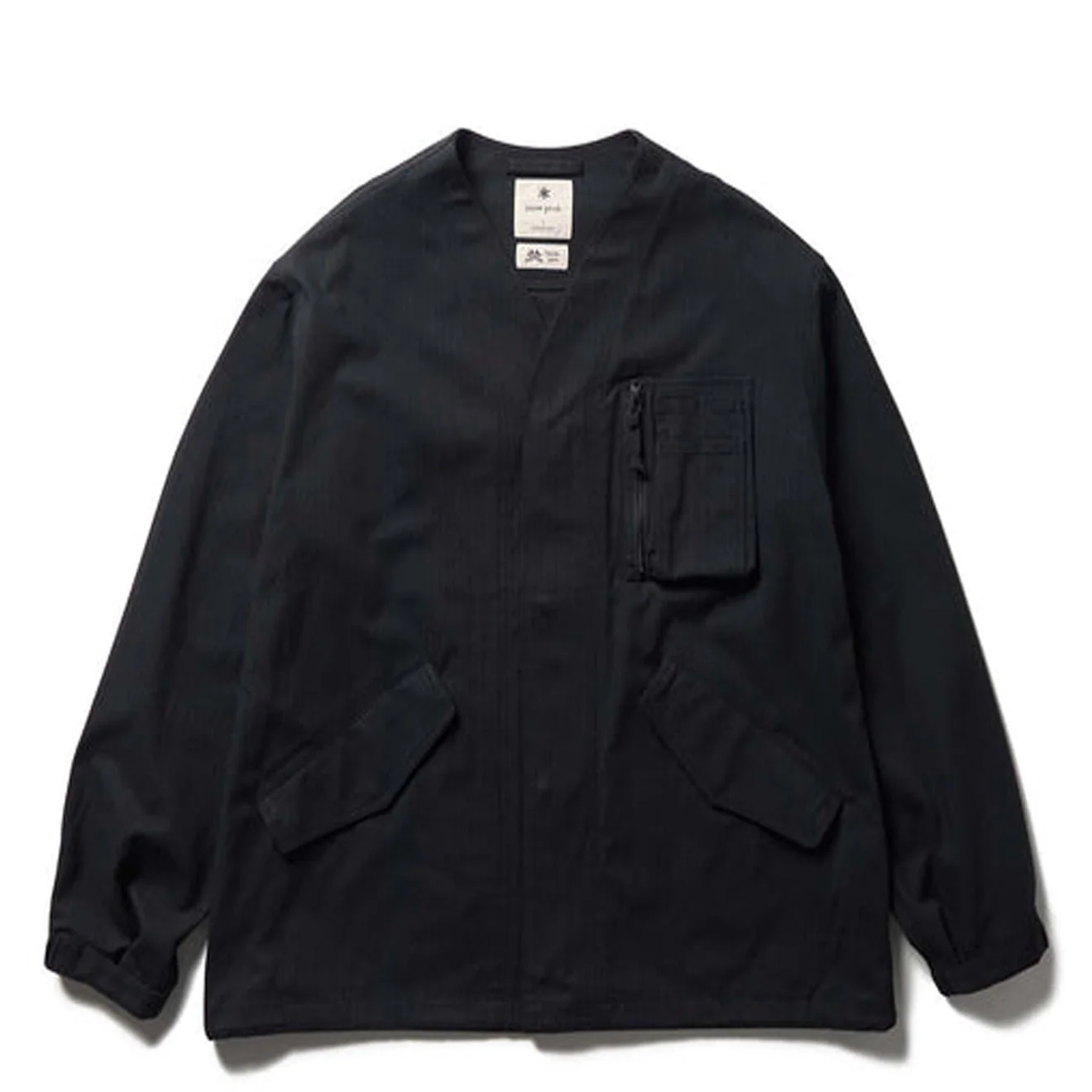 Snow Peak TAKIBI Herringbone Collarless Jacket Black