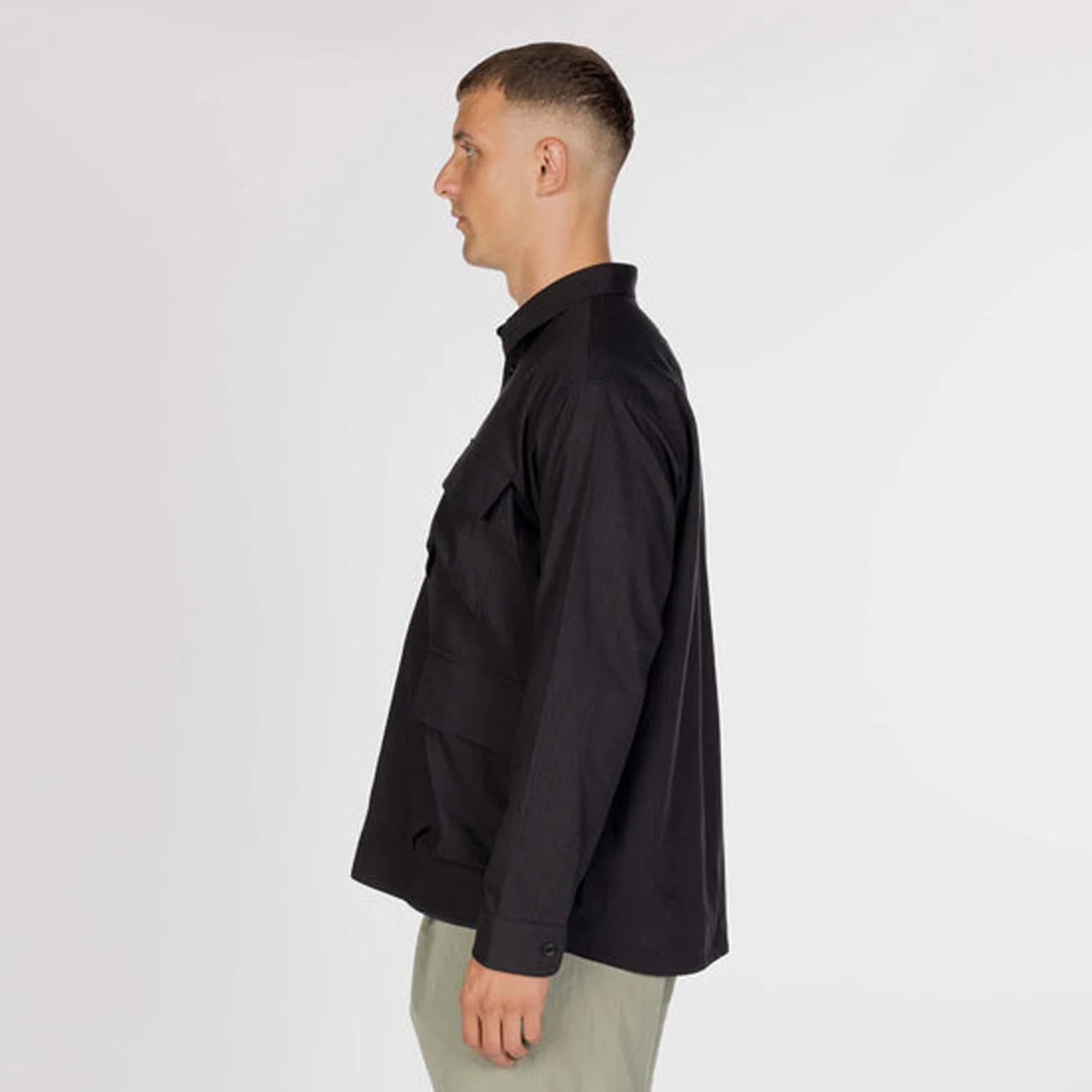 Snow Peak TAKIBI Herringbone Shirt Jacket Black - Image 3