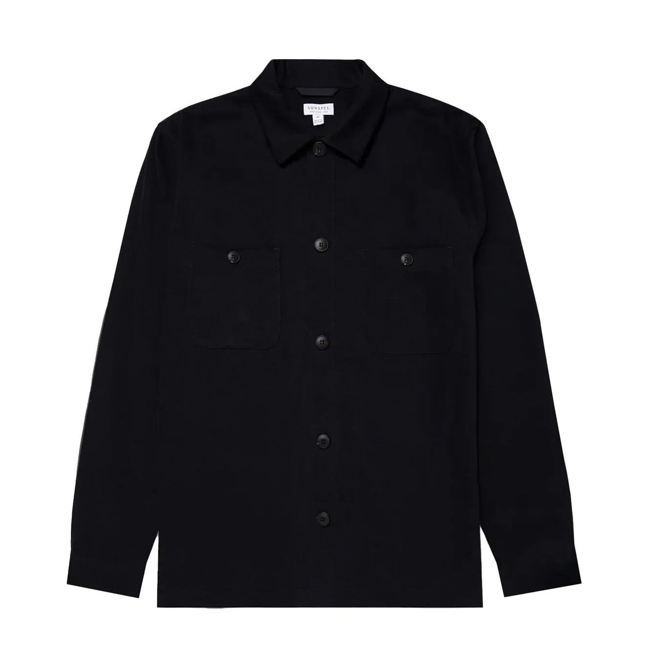 Sunspel Brushed Cotton Overshirt Navy