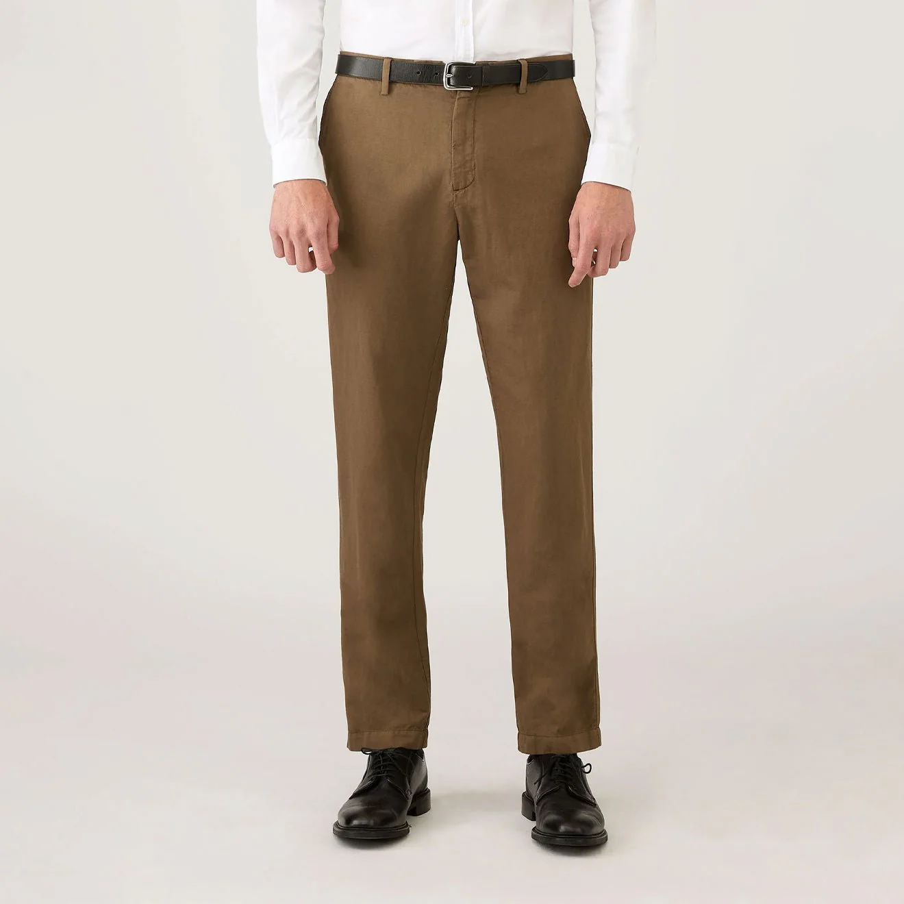 Sunspel Cotton Linen Trouser Dark Cedar 32" LEG - Image 2