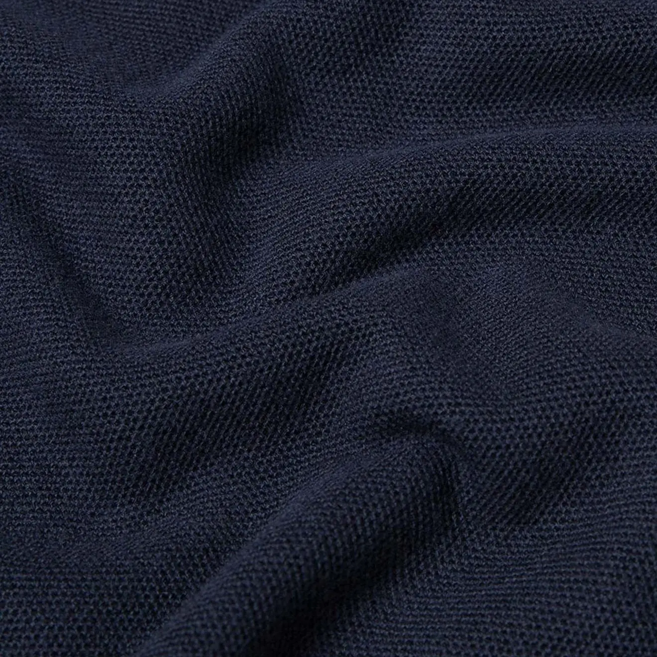 Sunspel Fine Knit Polo Shirt Navy - Image 3