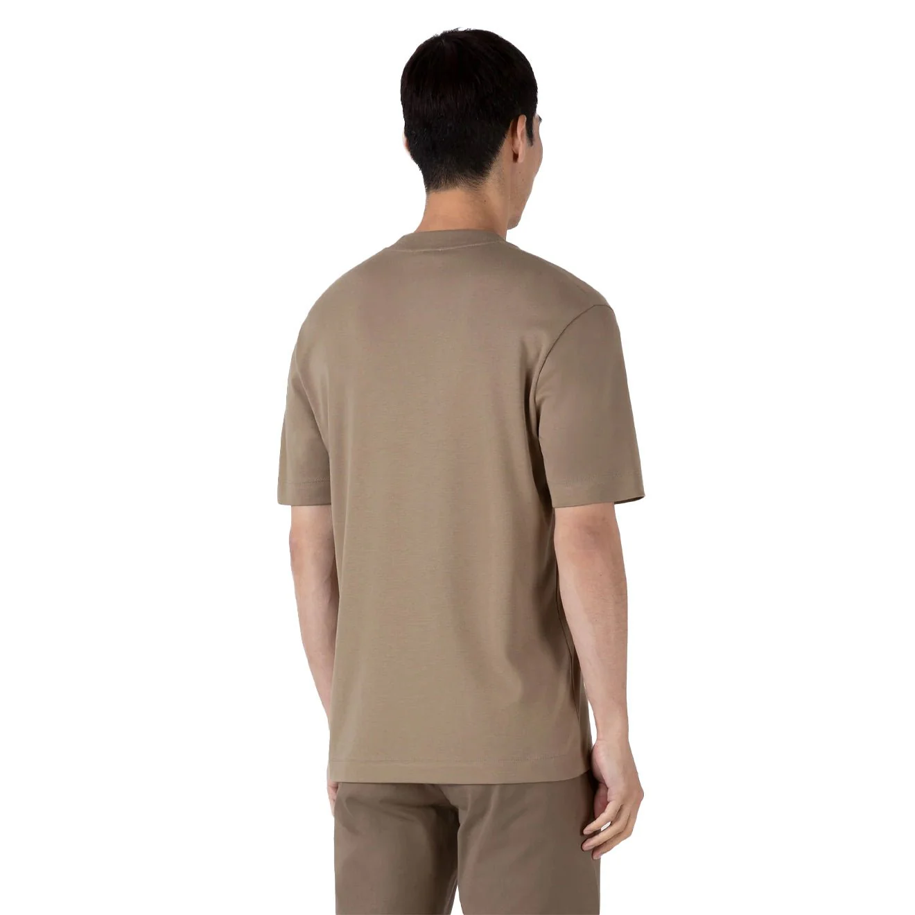Sunspel Heavy Weight S/S Crew Tee Dark Stone - Image 4