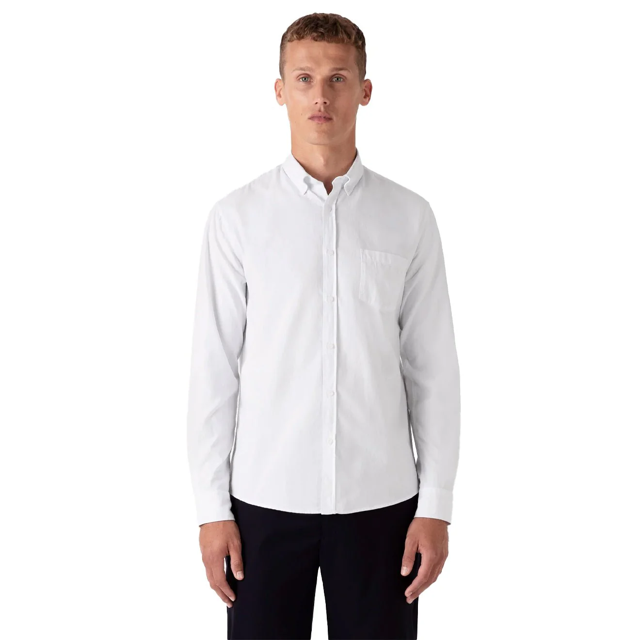 Sunspel L/S Oxford Shirt White - Image 3