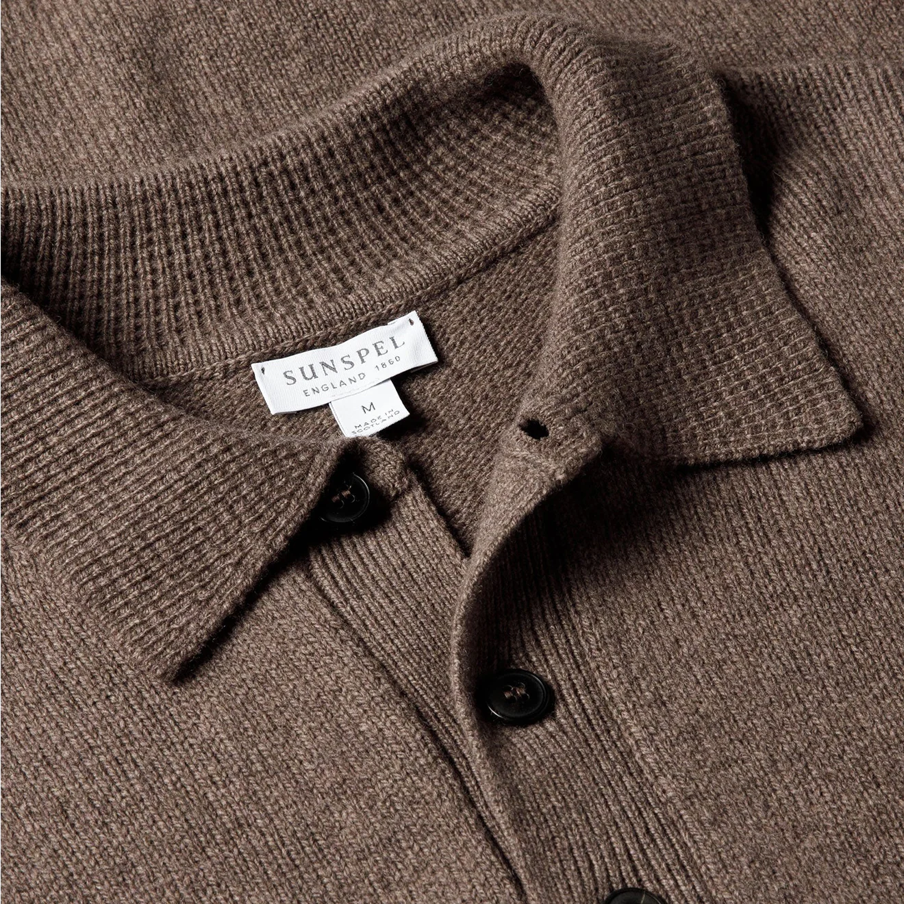 Sunspel Lambswool Polo Shirt Cedar - Image 2