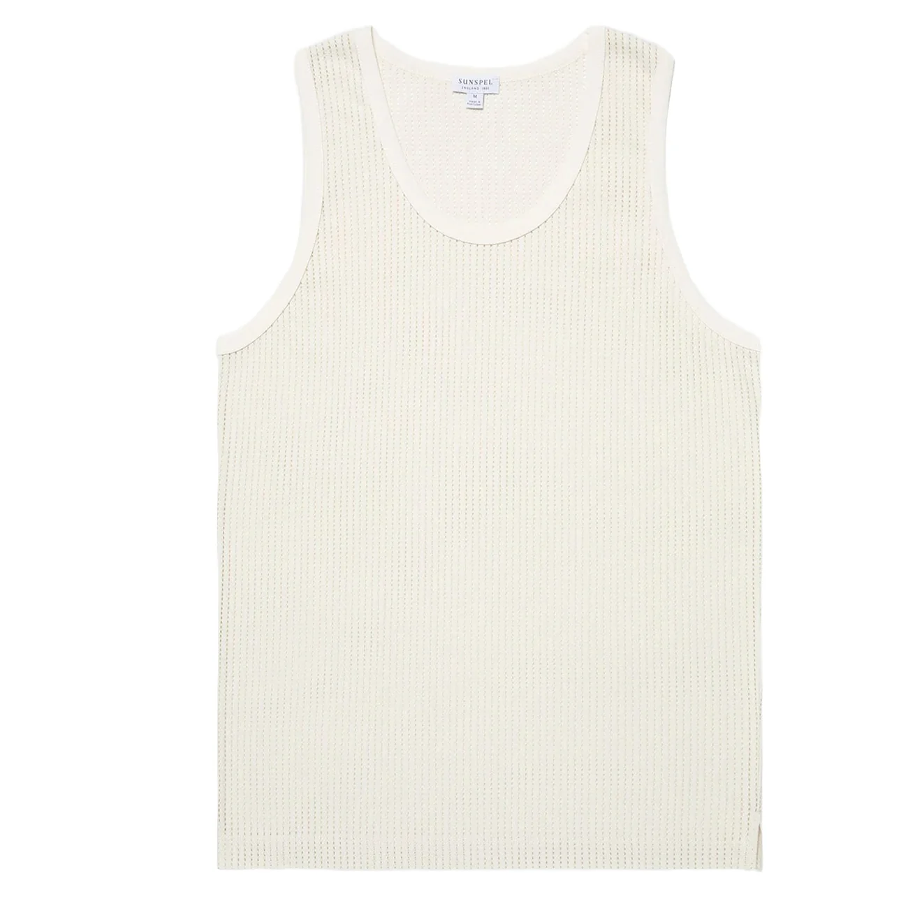 Sunspel Linear Mesh Tank Top Ecru