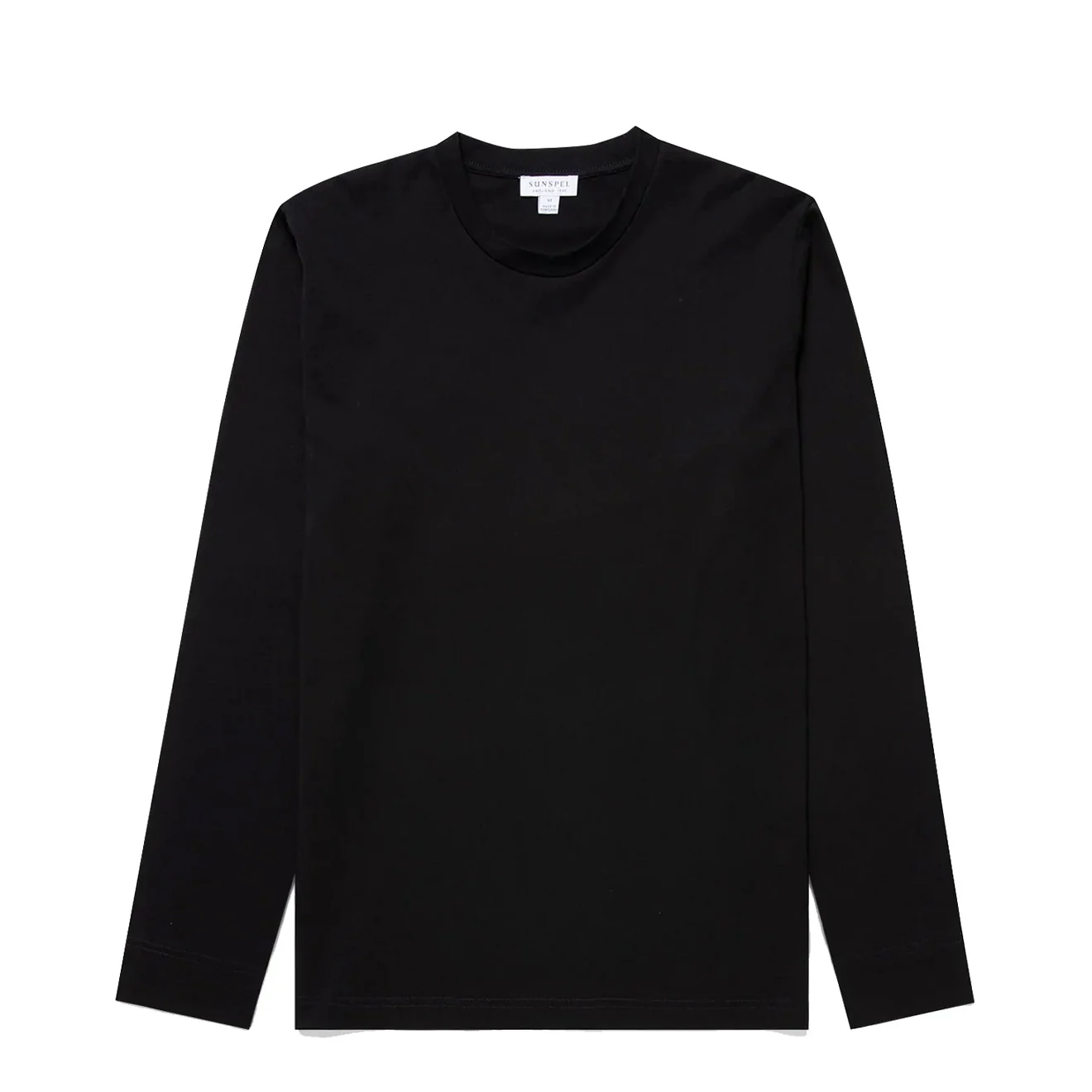 Sunspel Long Sleeve Riviera Midweight T-Shirt Black