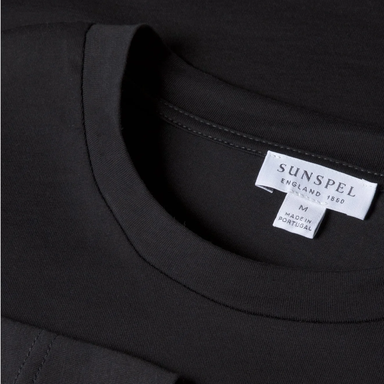 Sunspel Long Sleeve Riviera Midweight T-Shirt Black - Image 6