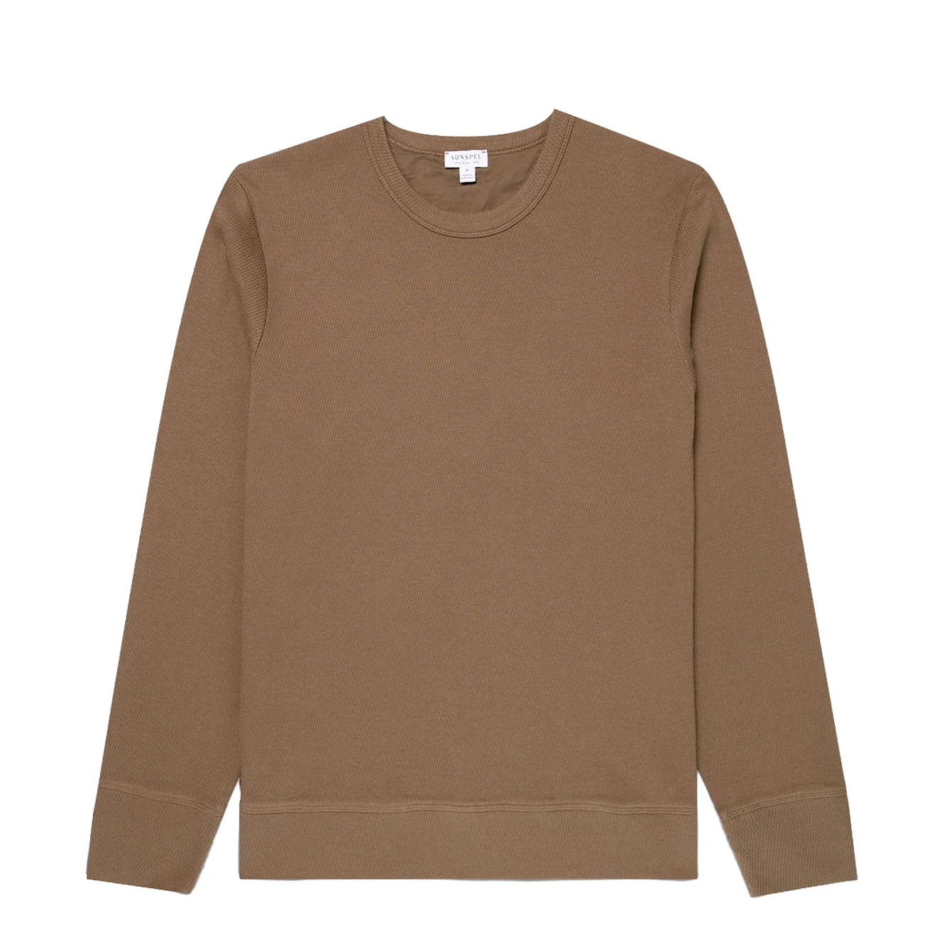 Sunspel LS Cellulock Crew Neck Dark Cedar