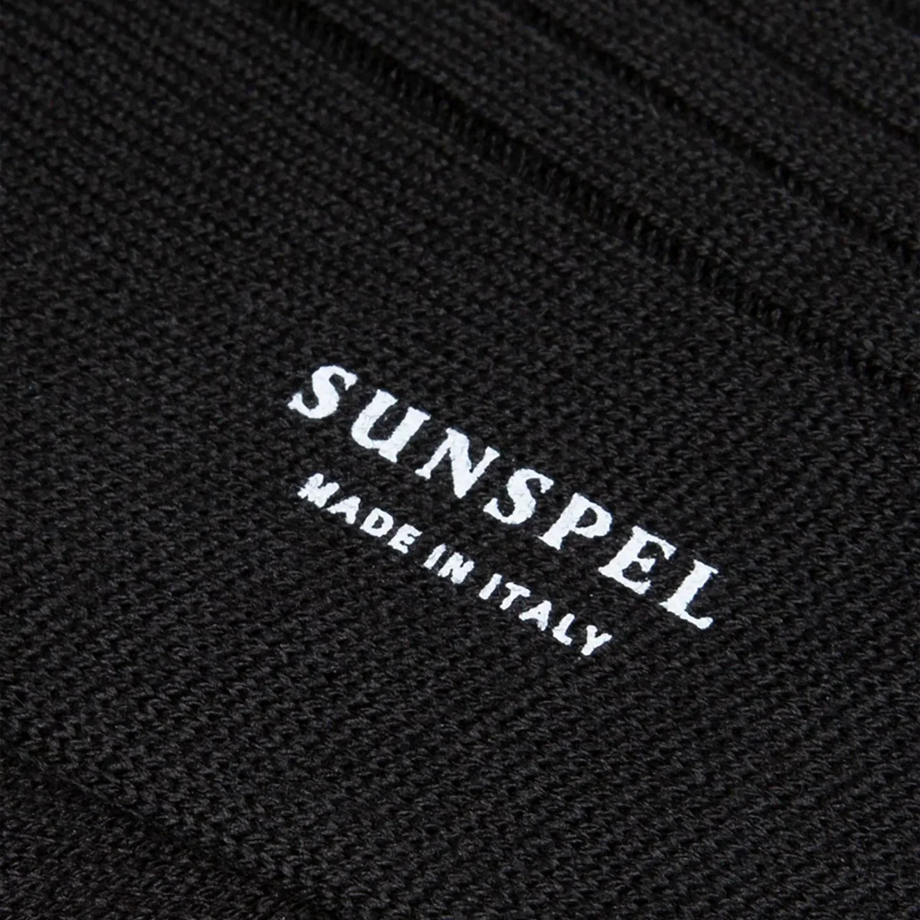 Sunspel Merino Wool Ribbed Socks Black - Image 2