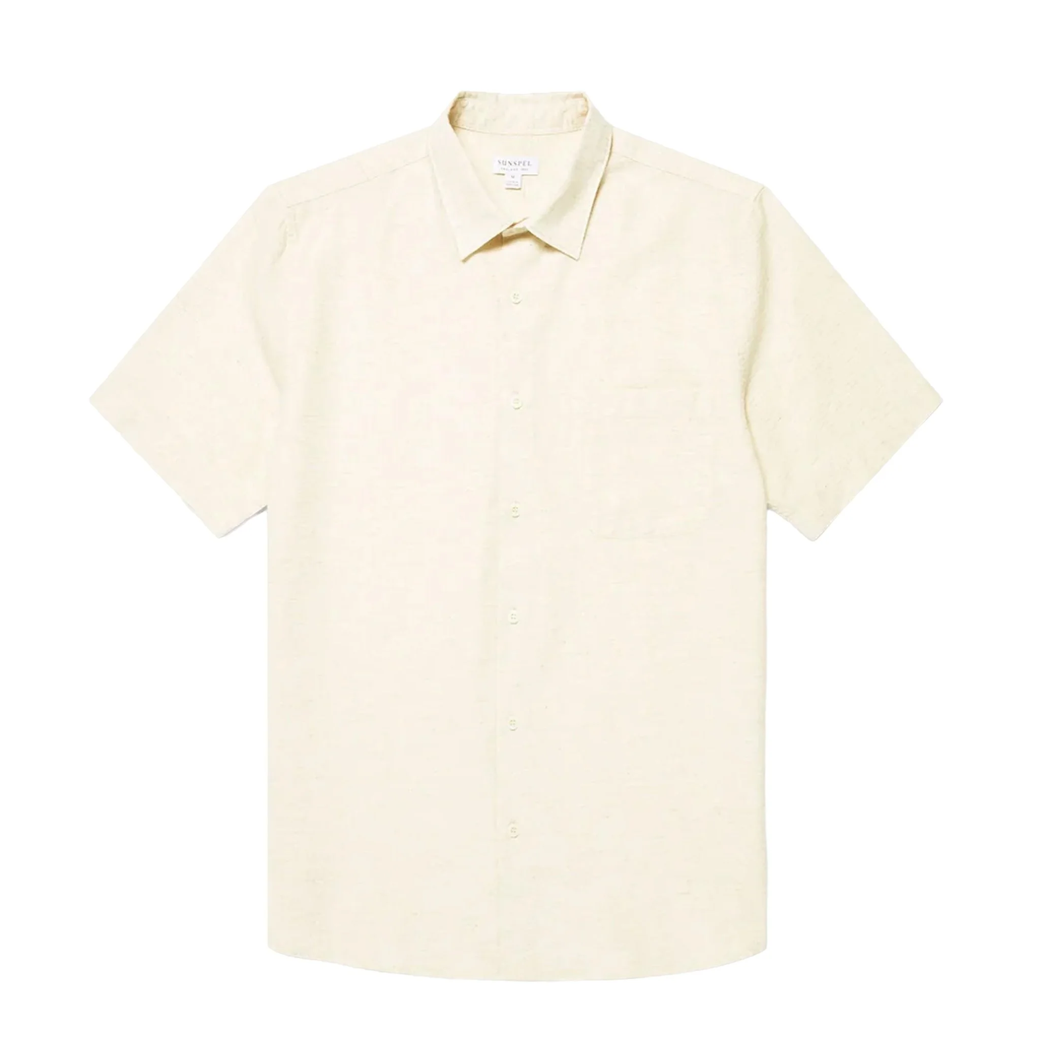 Sunspel Natural Texture Linen Shirt Ecru