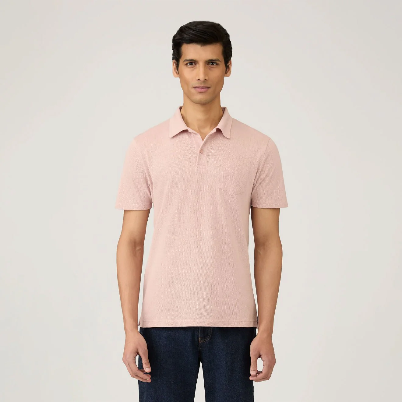Sunspel SS Riviera Polo Pale Pink - Image 2