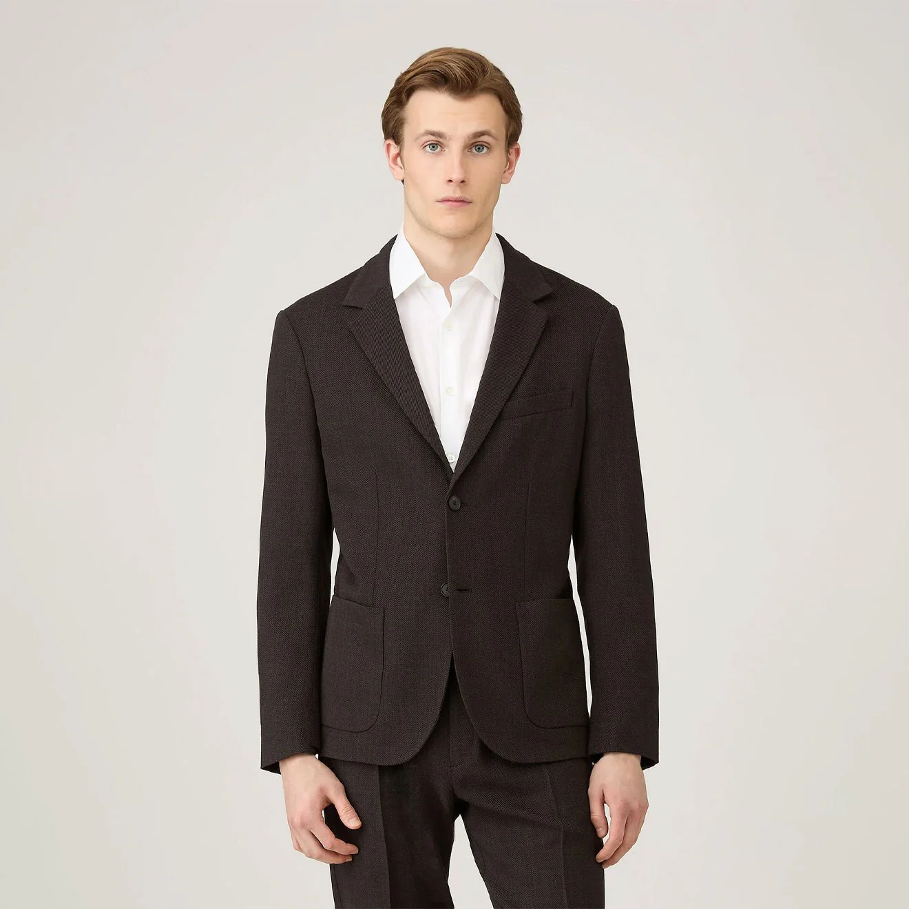 Sunspel Textured Wool Blazer Truffle - Image 2
