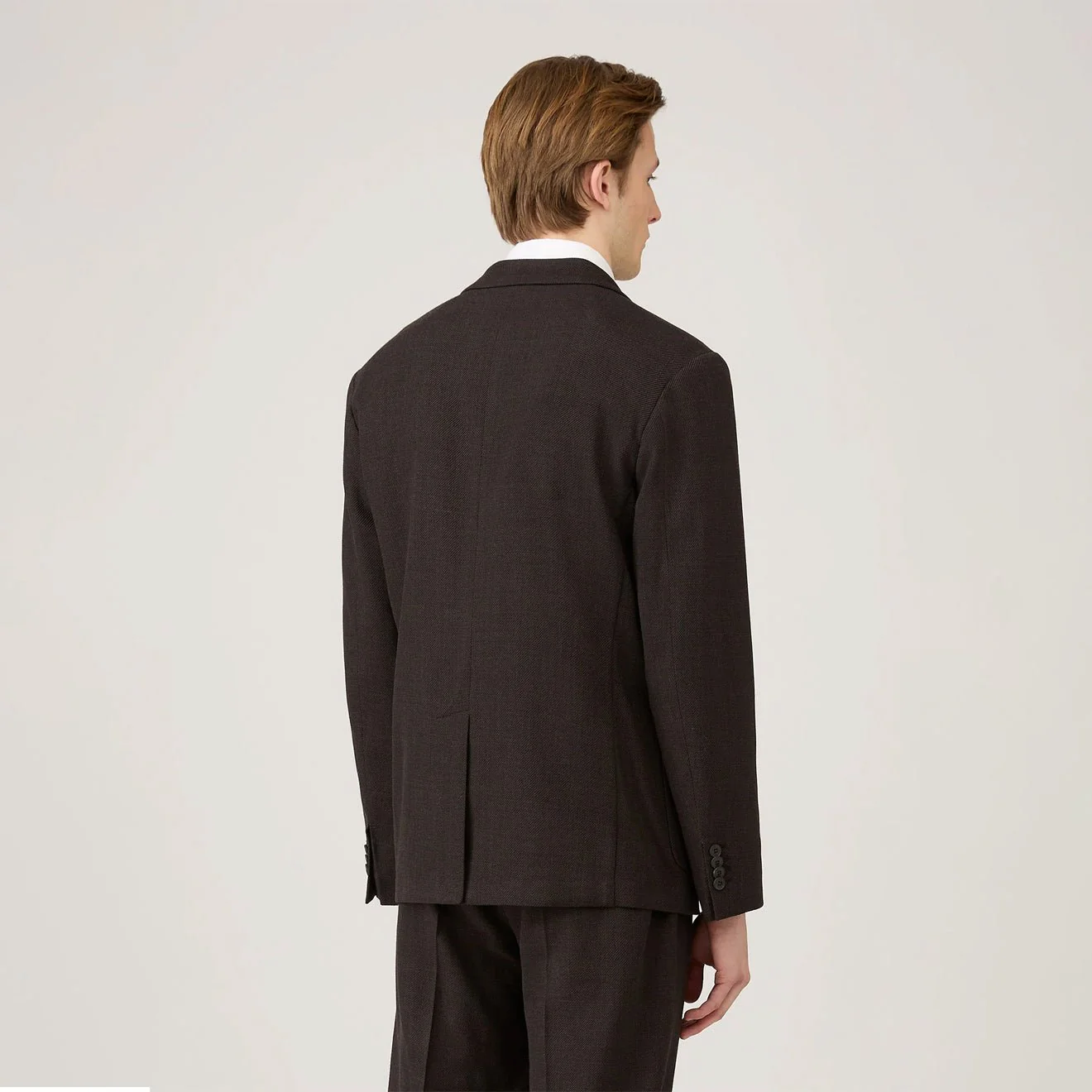 Sunspel Textured Wool Blazer Truffle - Image 3