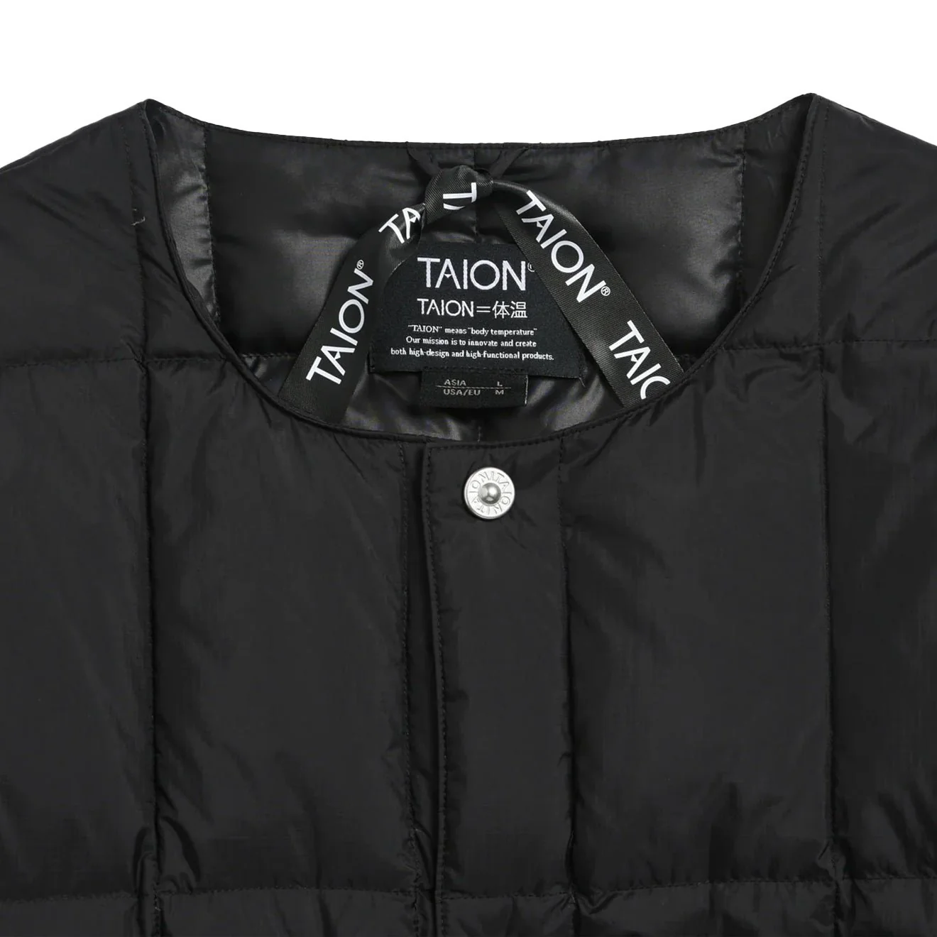 Taion Work Crew Neck Down Jacket Black - Image 6