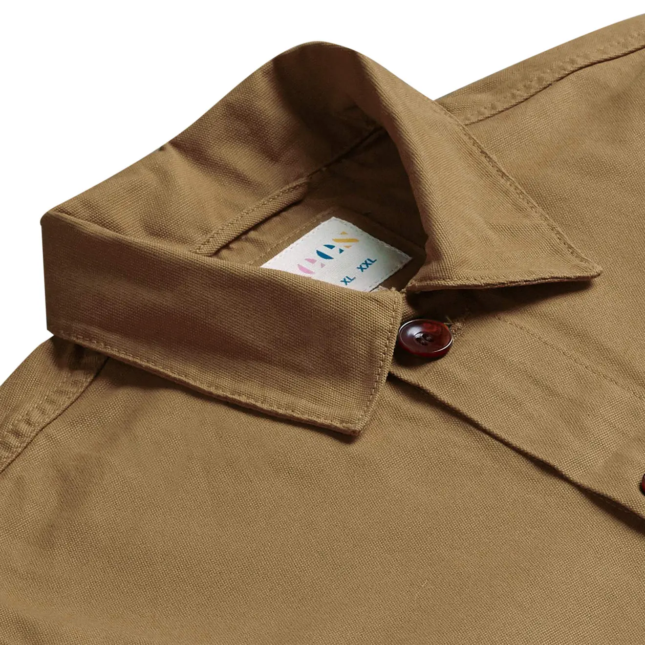 Uskees 3001 Buttoned Overshirt Khaki - Image 2