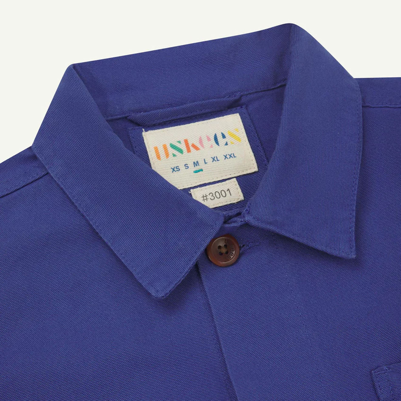 Uskees 3001 Buttoned Overshirt Ultra Blue - Image 3