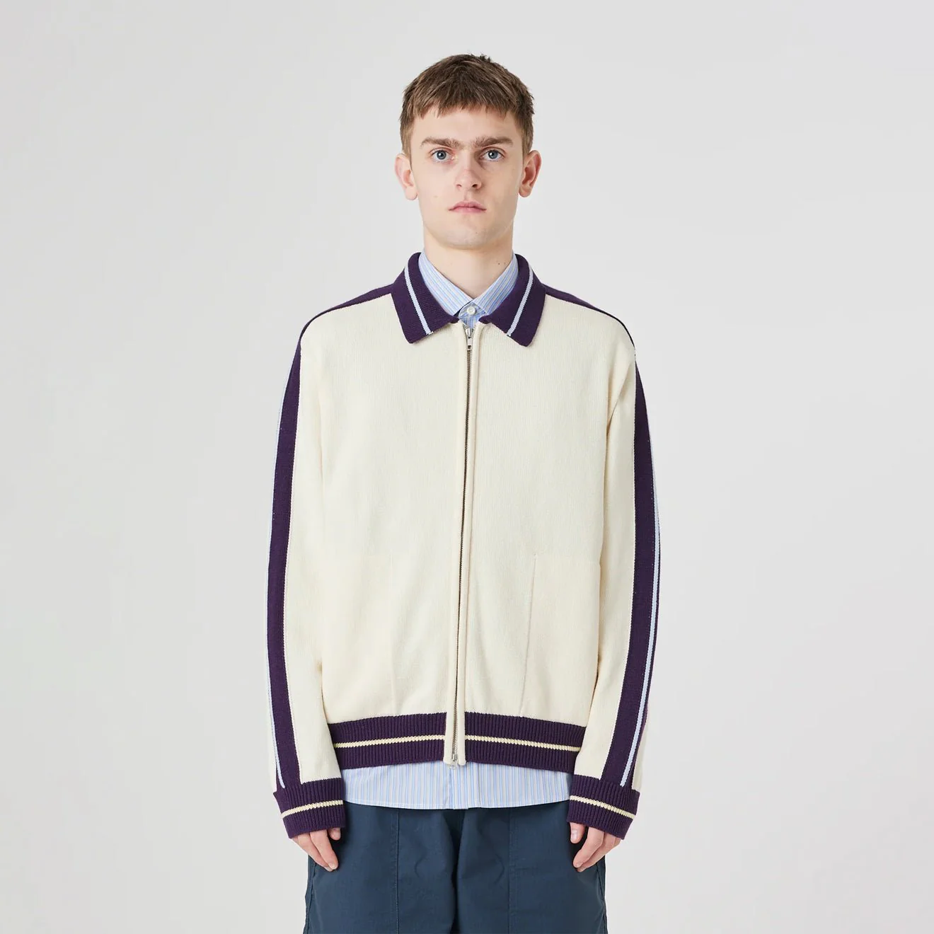 Uskees 7015 Racquet Club Track Top Cream - Image 5
