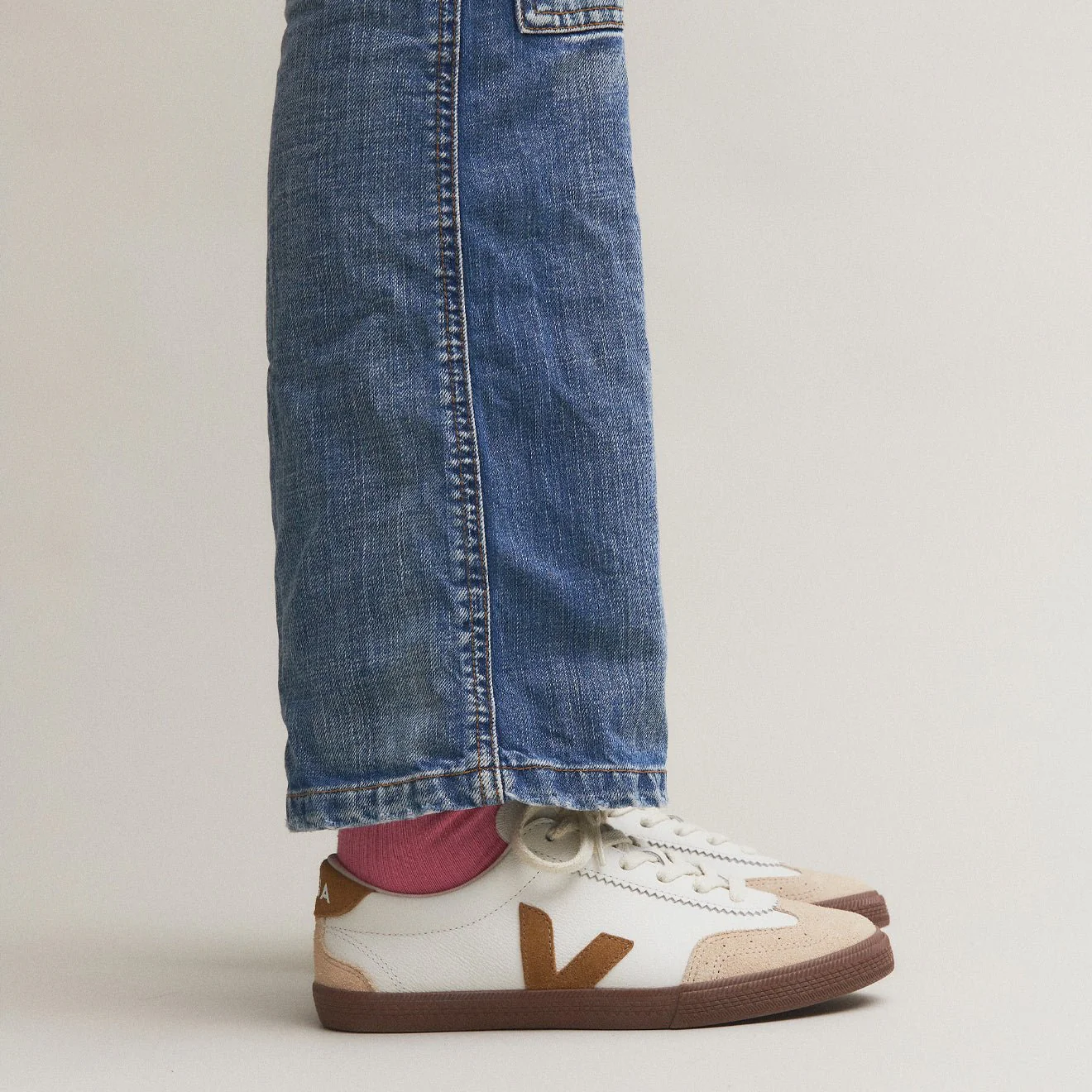Veja Volley Leather Trainer White Tent Bark - Image 4