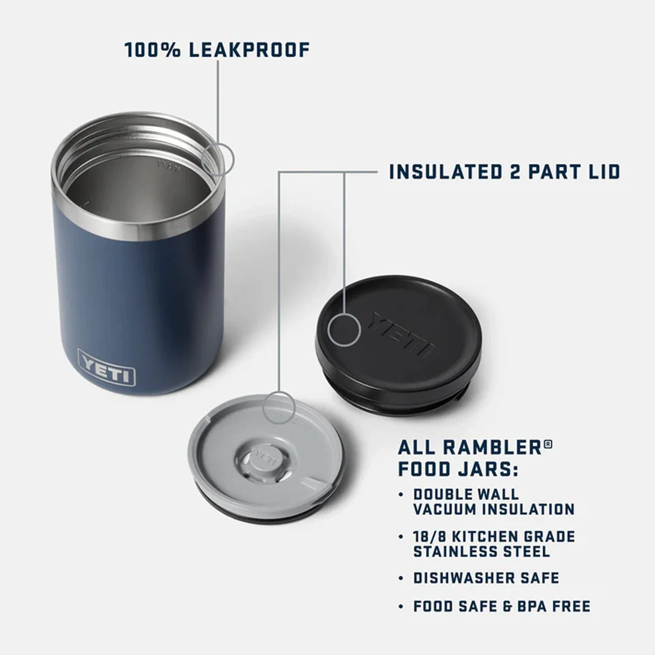 YETI 16oz Rambler Insulated Food Jar Navy - Image 6